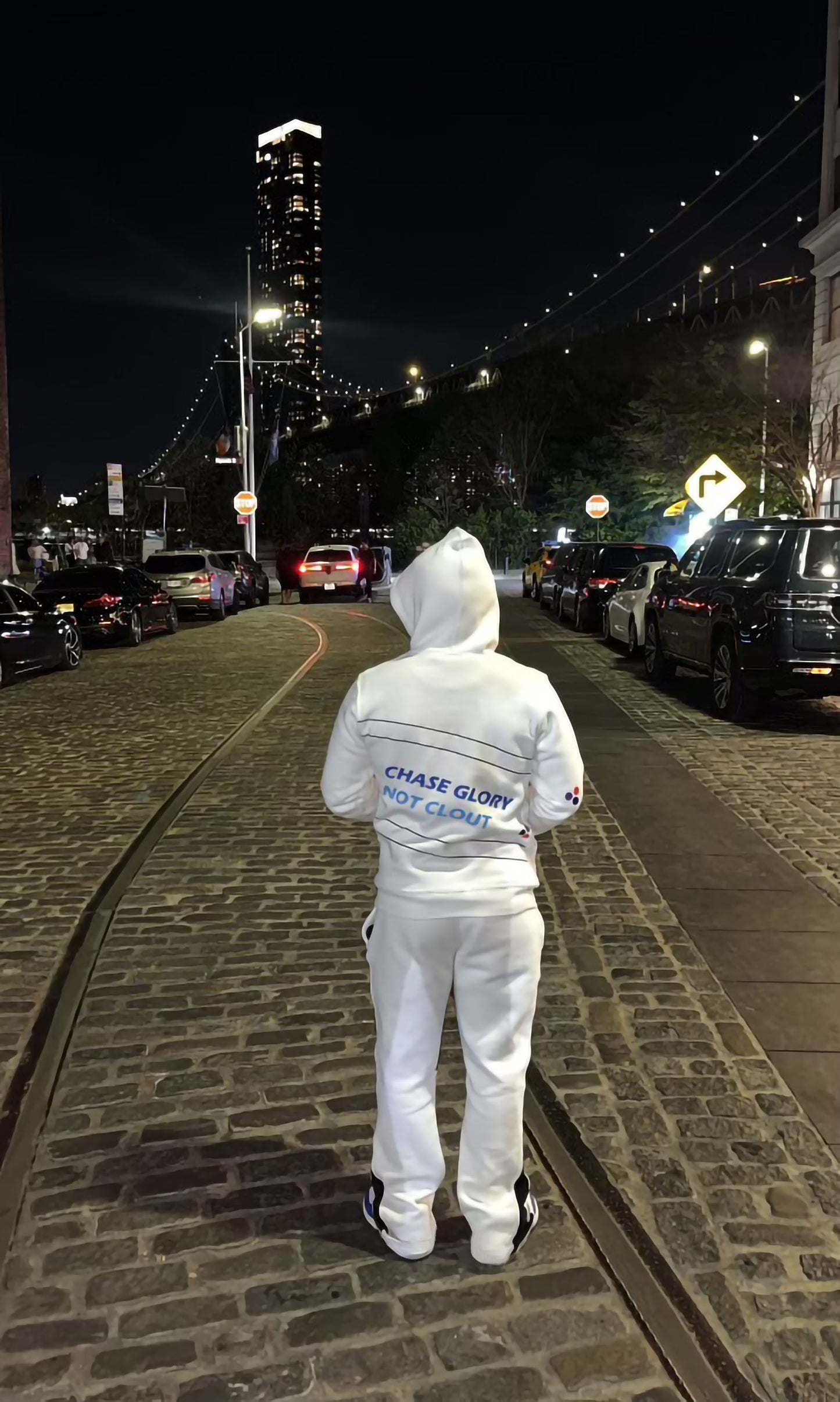 Road2Glory "Chase Glory Not Clout" Sweatsuit White