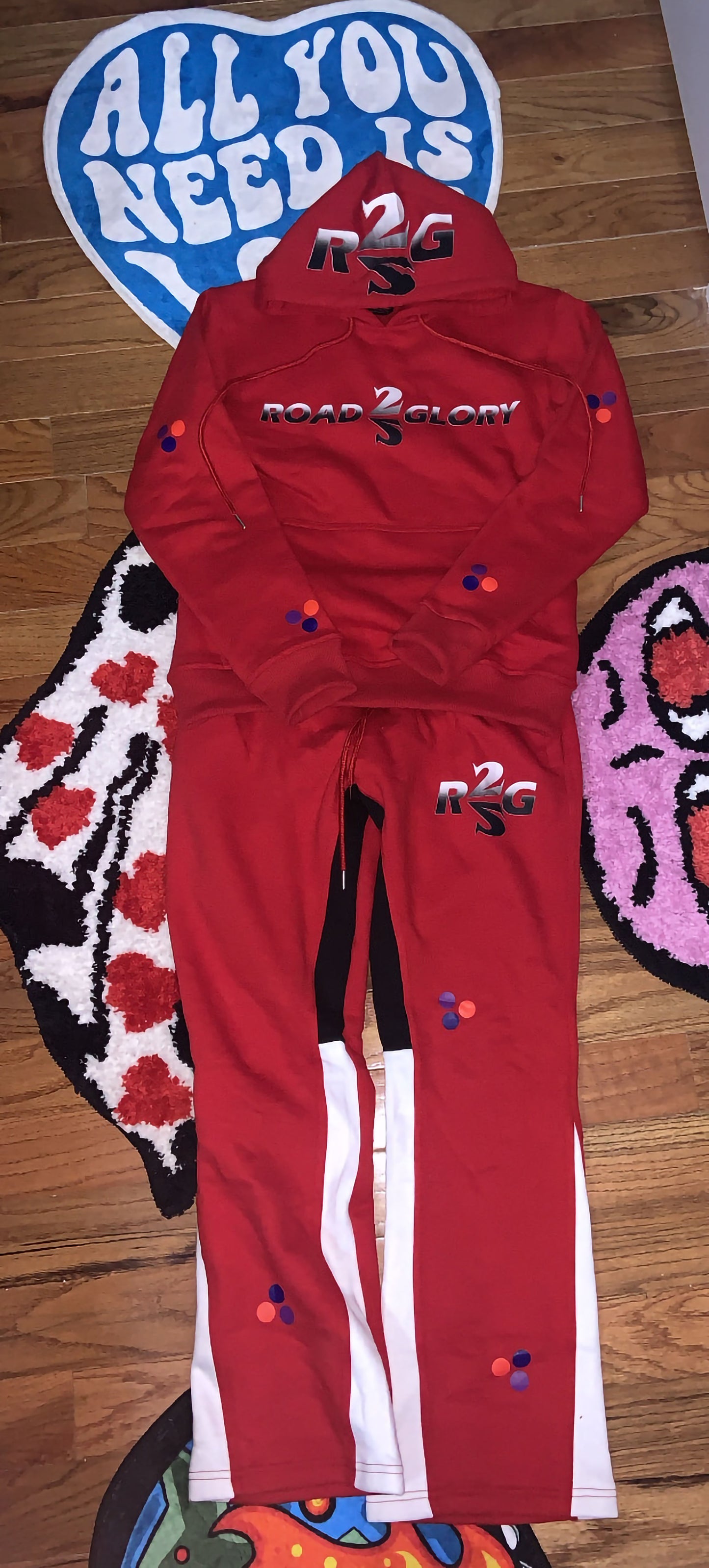 Road2Glory "Chase Glory Not Clout" Sweatsuit Red